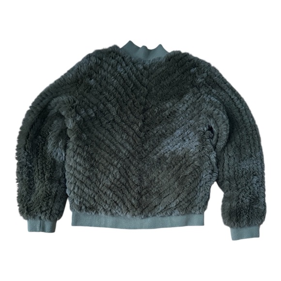 Love Token Faux Fir army Green Bomber Jacket Size M - Picture 4 of 7